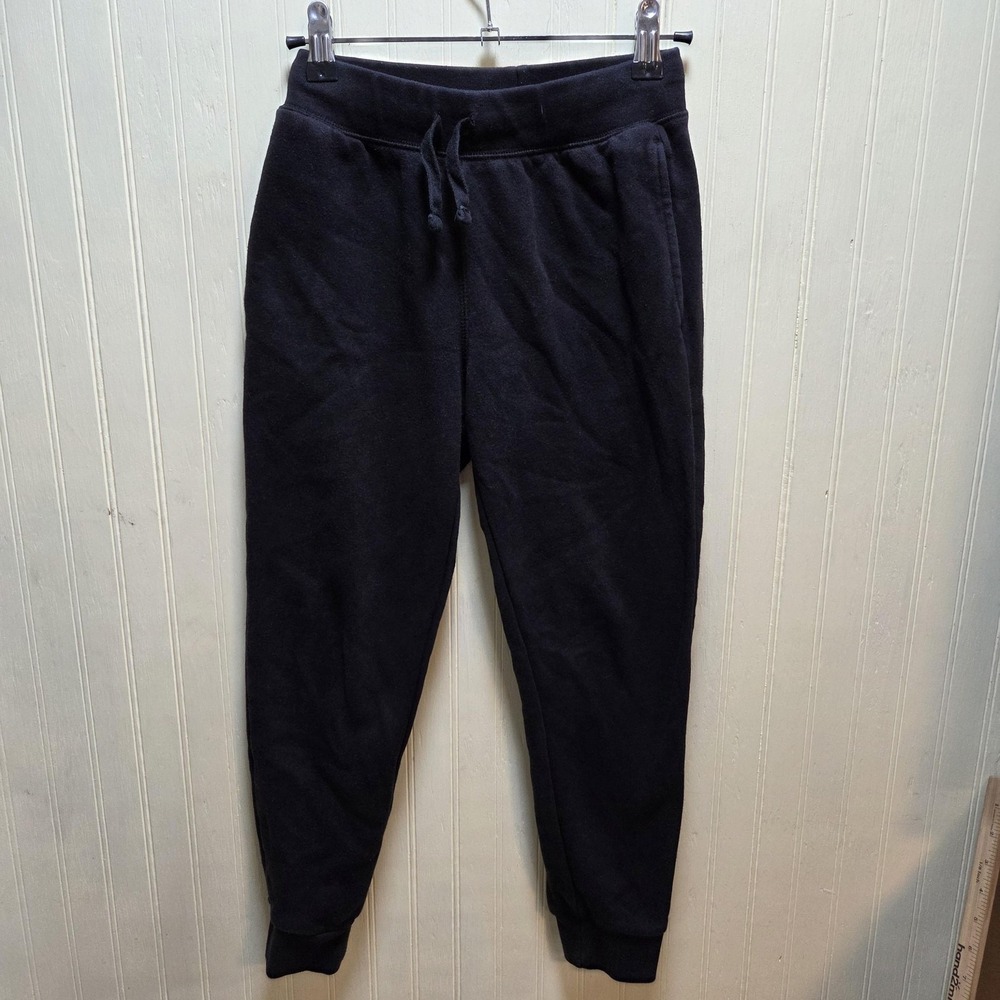 PLACE Sweatpants Youth 7/8 Black Fleece Jogger Elastic Waist Drawstring Warm